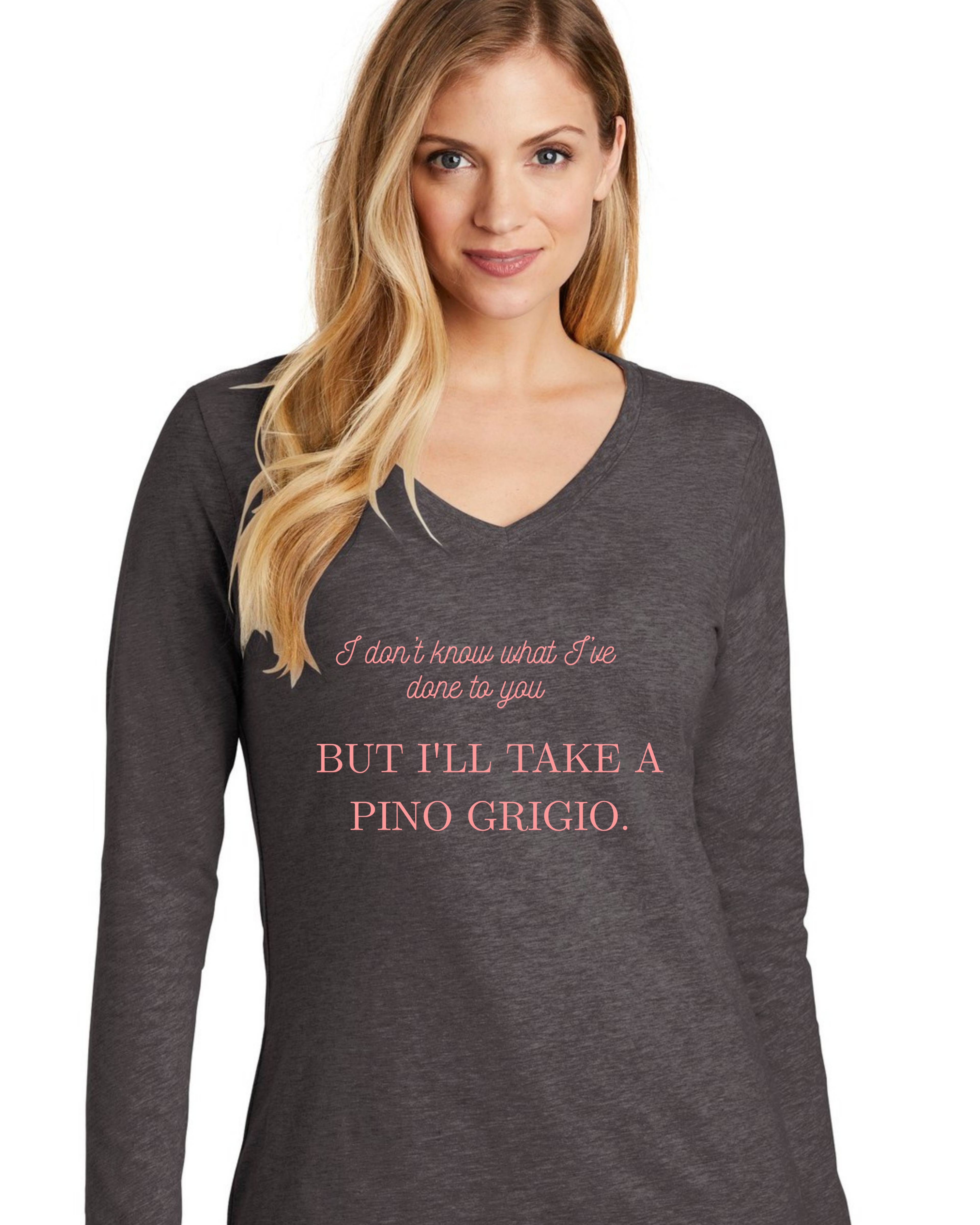 Pino Grigio V-Neck Long Sleeve Tee